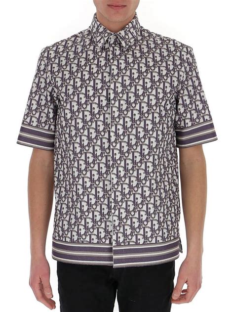 Homme Oblique Pixel Hawaiian Shirt In White 